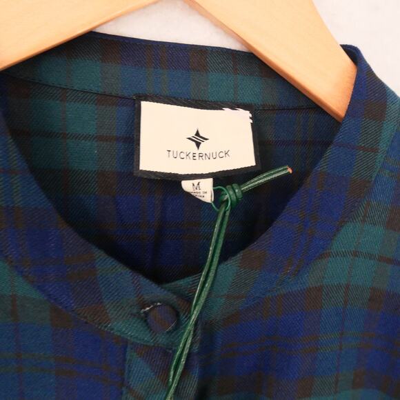 NEW Tuckernuck Blackwatch Royal Blue Green Shirt Dress Holiday Women's Medium - Picture 7 of 13